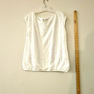 Max Studio White Textured Women's Blouse